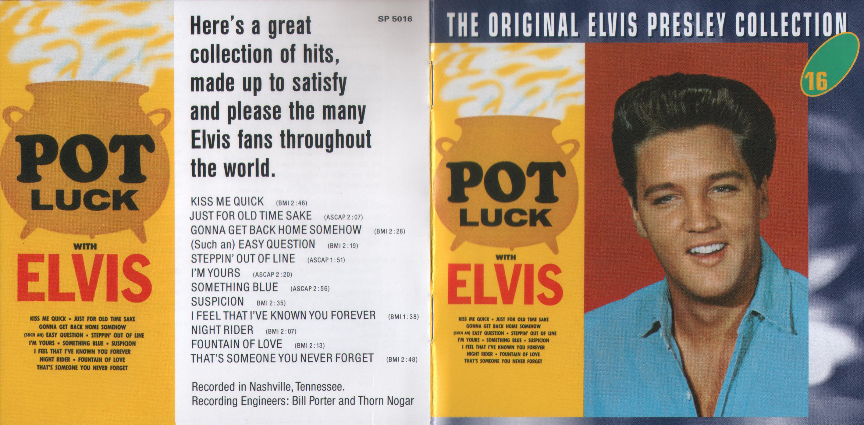 Elvis Presley  The Original Elvis Presley Collection 16; Pot Luck : Booklet
